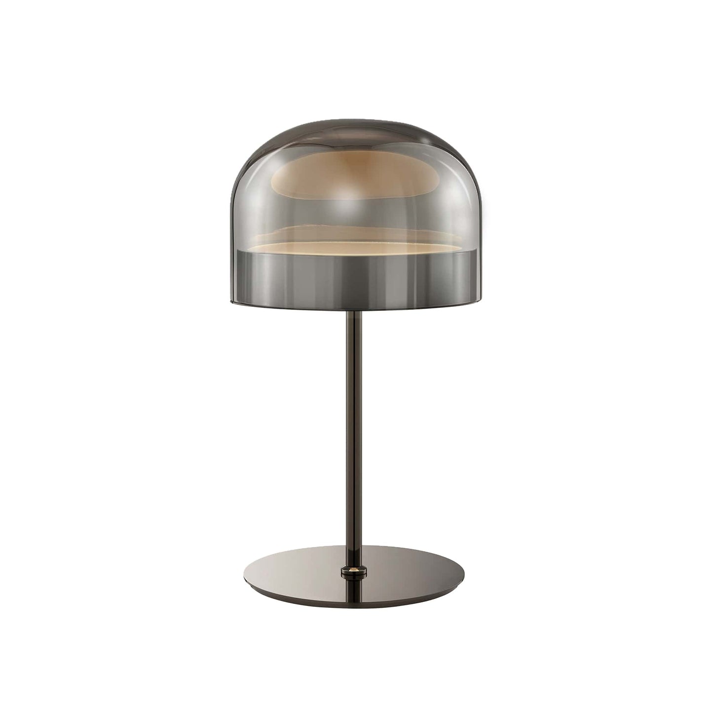 Iron and Smoky Glass Table Lamp // Black