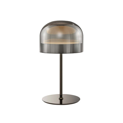 Iron and Smoky Glass Table Lamp // Black