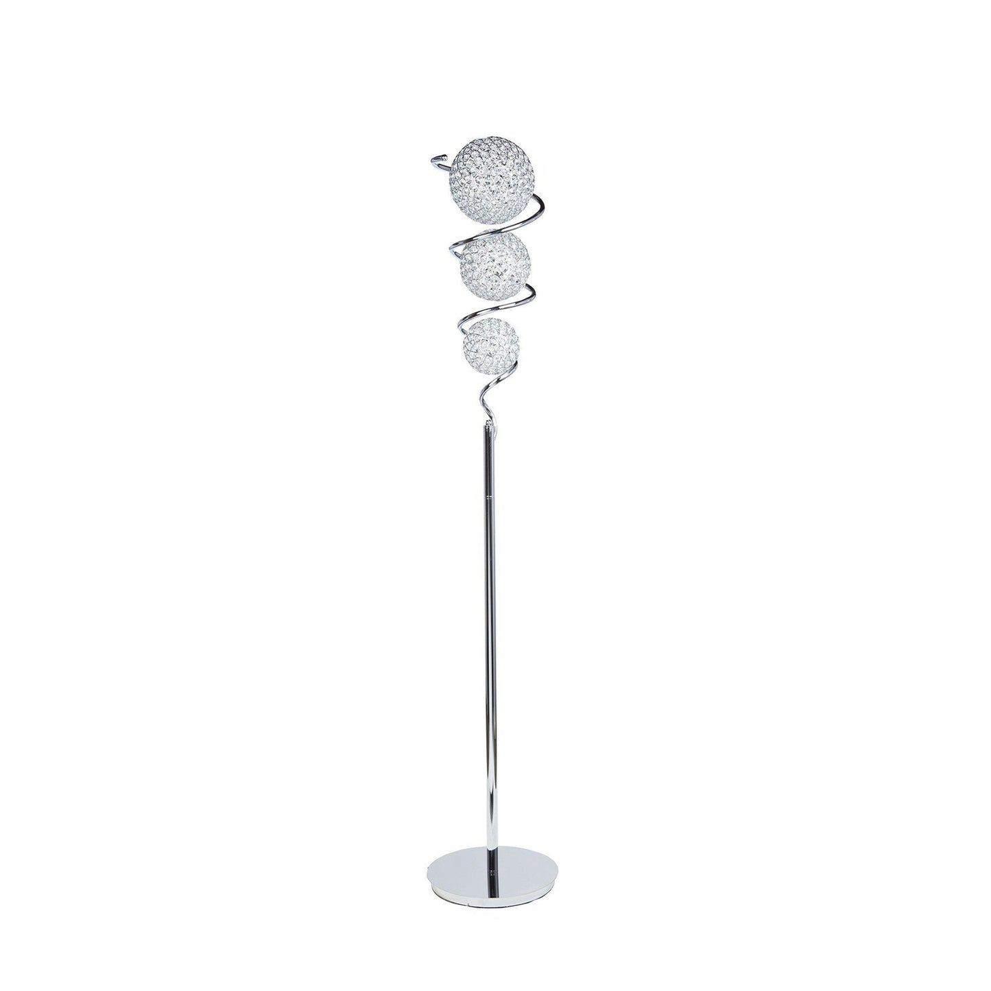 Vertical Crystal Sphere Floor Lamp - 3 Light | Elegant Statement Lighting with Crystal Domes