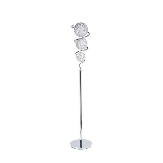 Vertical Crystal Sphere Floor Lamp - 3 Light | Elegant Statement Lighting with Crystal Domes