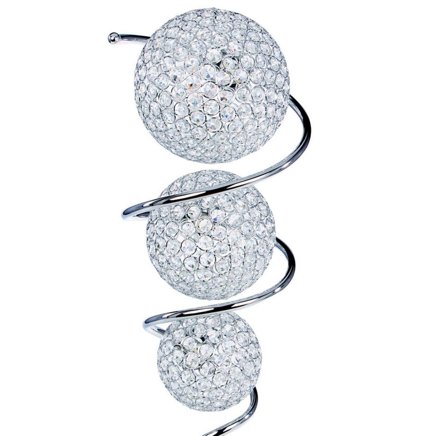 Vertical Crystal Sphere Table Lamp - 3 Light | Elegant Crystal Lamp by Finesse Decor