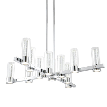 Victory 12-Light Chrome Chandelier - Contemporary Design with Crystal Pendants