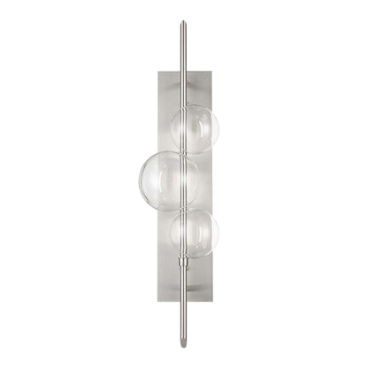Aluminum and Glass Wall Lamp // Satin Nickel