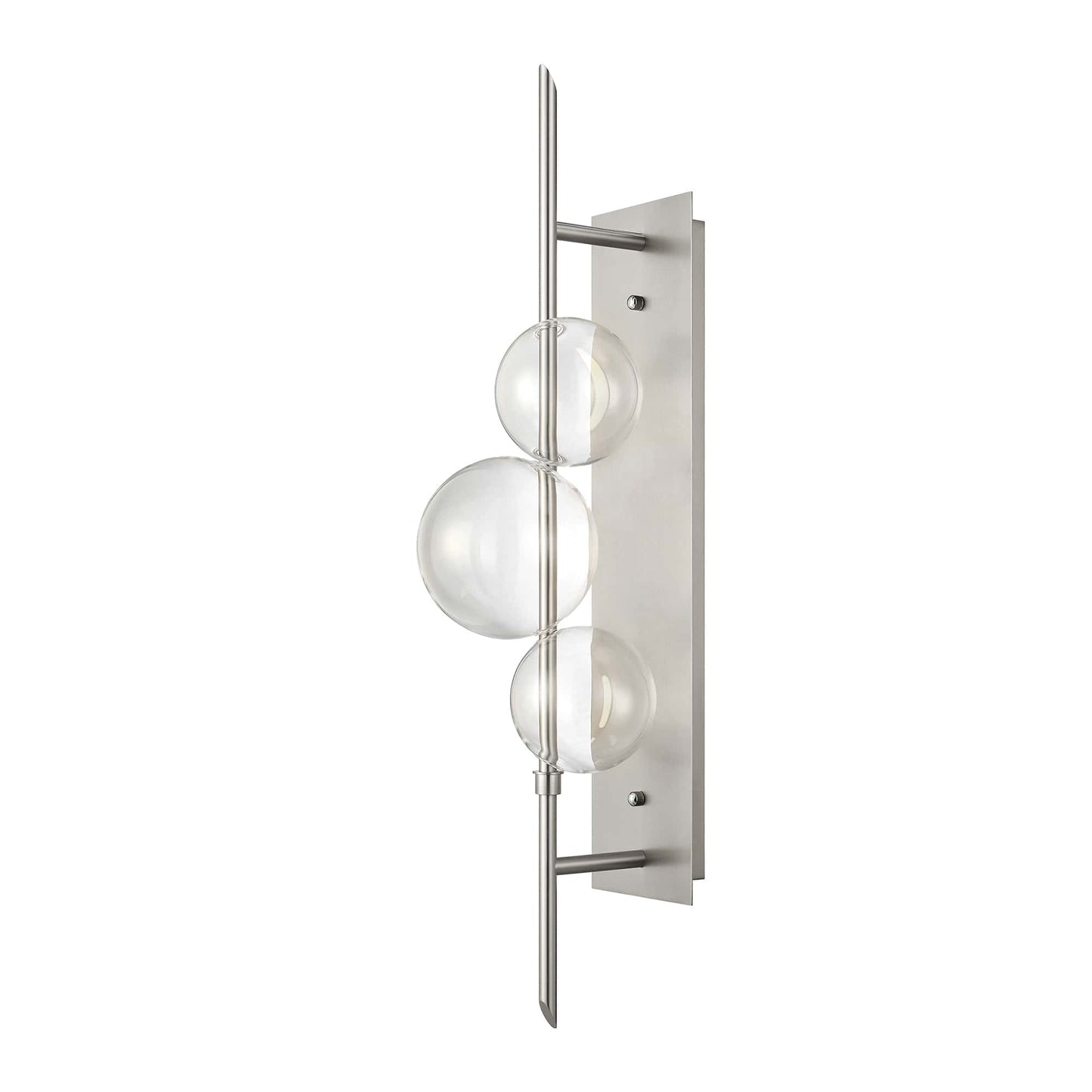 Aluminum and Glass Wall Lamp // Satin Nickel