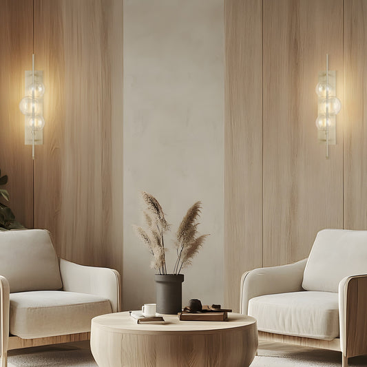 Aluminum and Glass Wall Lamp // Satin Nickel