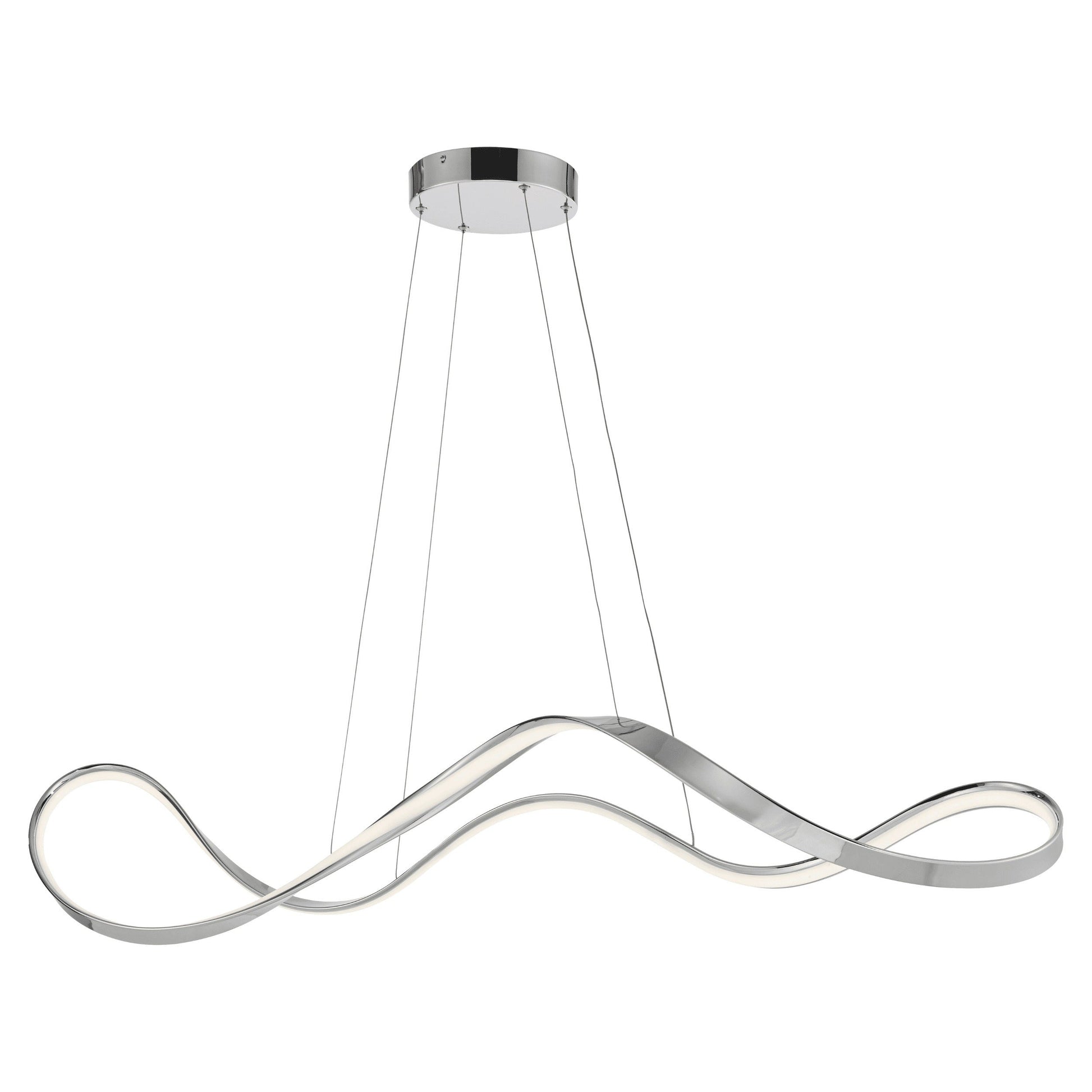 Xiamen LED Adjustable Chandelier - Chrome, Modern Minimalist Lighting Fixture