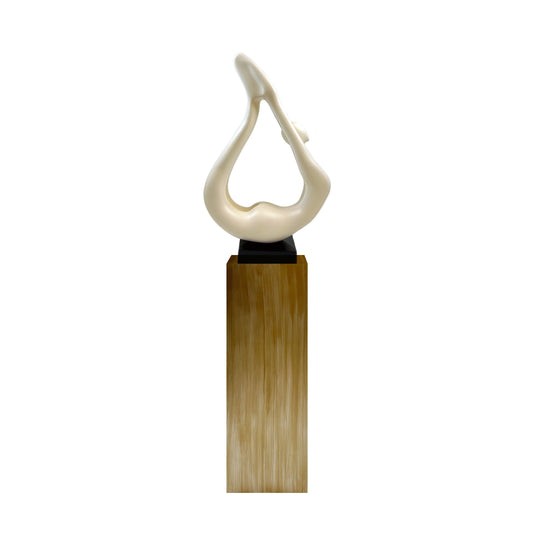 Yoga White Sculpture - Bronze Base