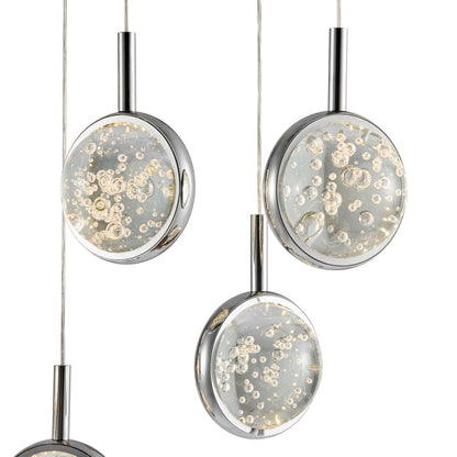 Bubbling Glow Rectangular Chandelier // Chrome