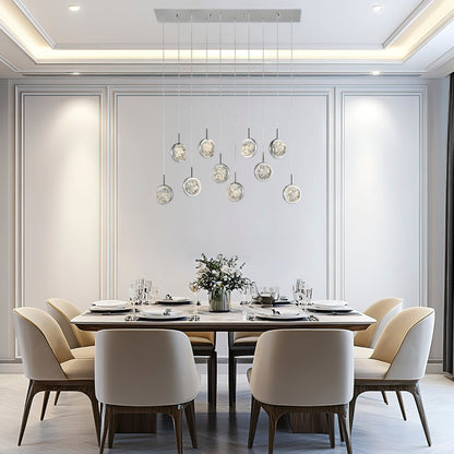 Bubbling Glow Rectangular Chandelier // Chrome