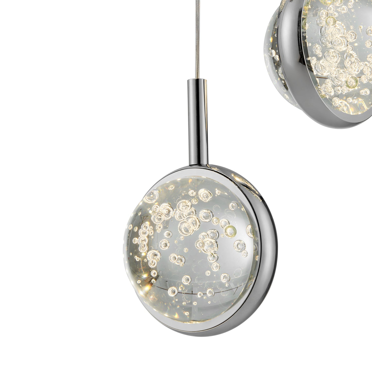 Bubbling Glow Round Chandelier // Chrome
