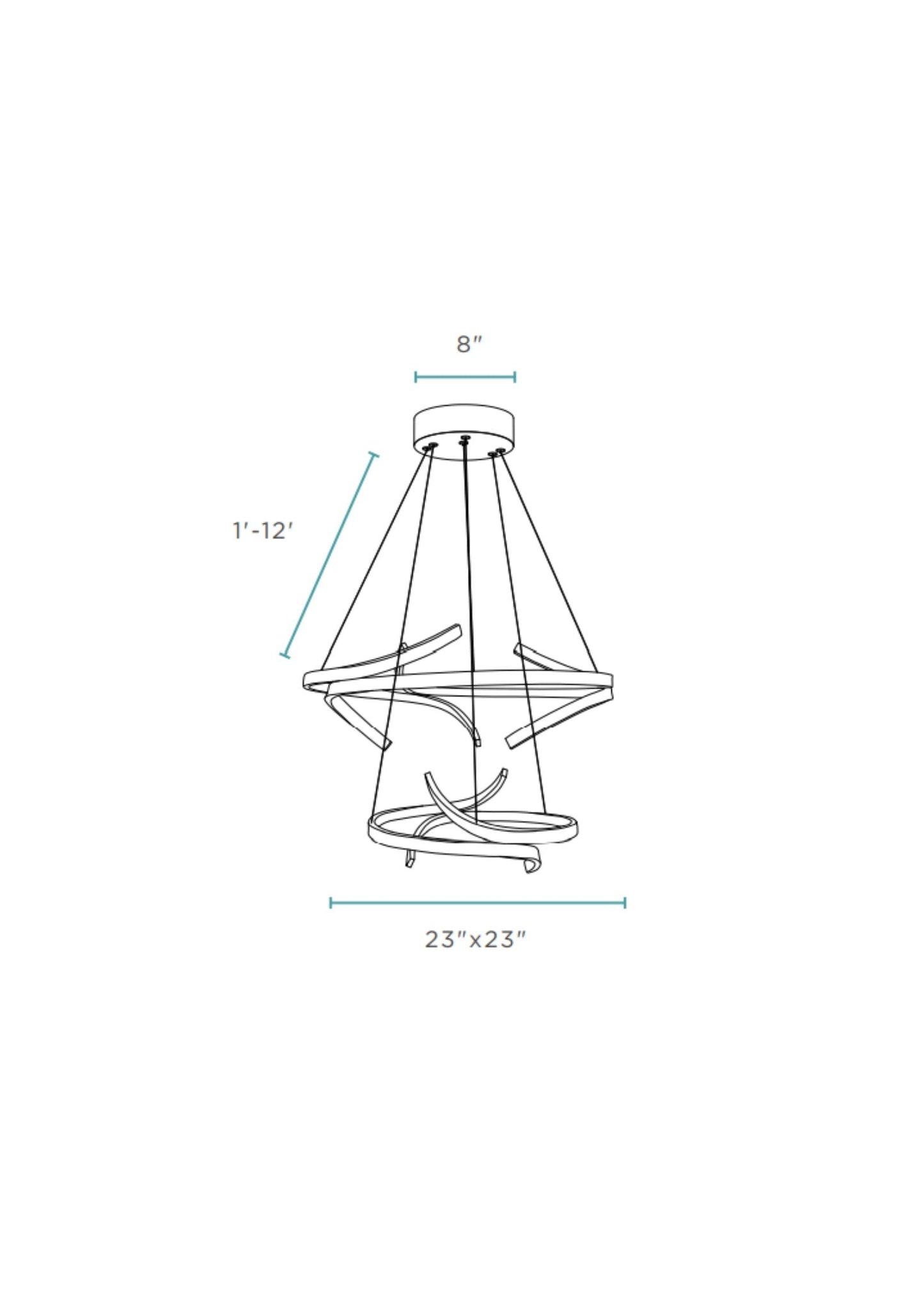 Beijing LED adjustable Round Chandelier // Chrome