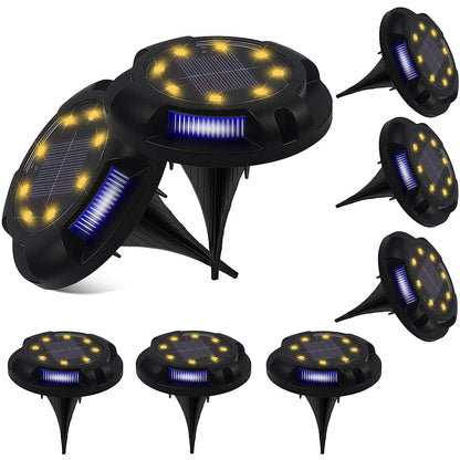 12 LED Solar Buried Lamp - In-Ground Light Outdoor Waterproof Multicolor for Garden, Yard, Lawn, and Pathway Decoration