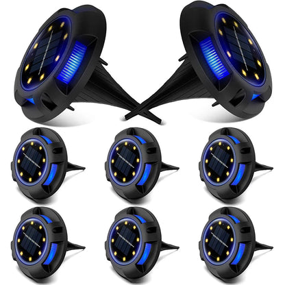 12 LED Solar Buried Lamp - In-Ground Light Outdoor Waterproof Multicolor for Garden, Yard, Lawn, and Pathway Decoration
