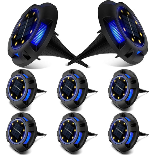 12 LED Solar Buried Lamp - In-Ground Light Outdoor Waterproof Multicolor for Garden, Yard, Lawn, and Pathway Decoration