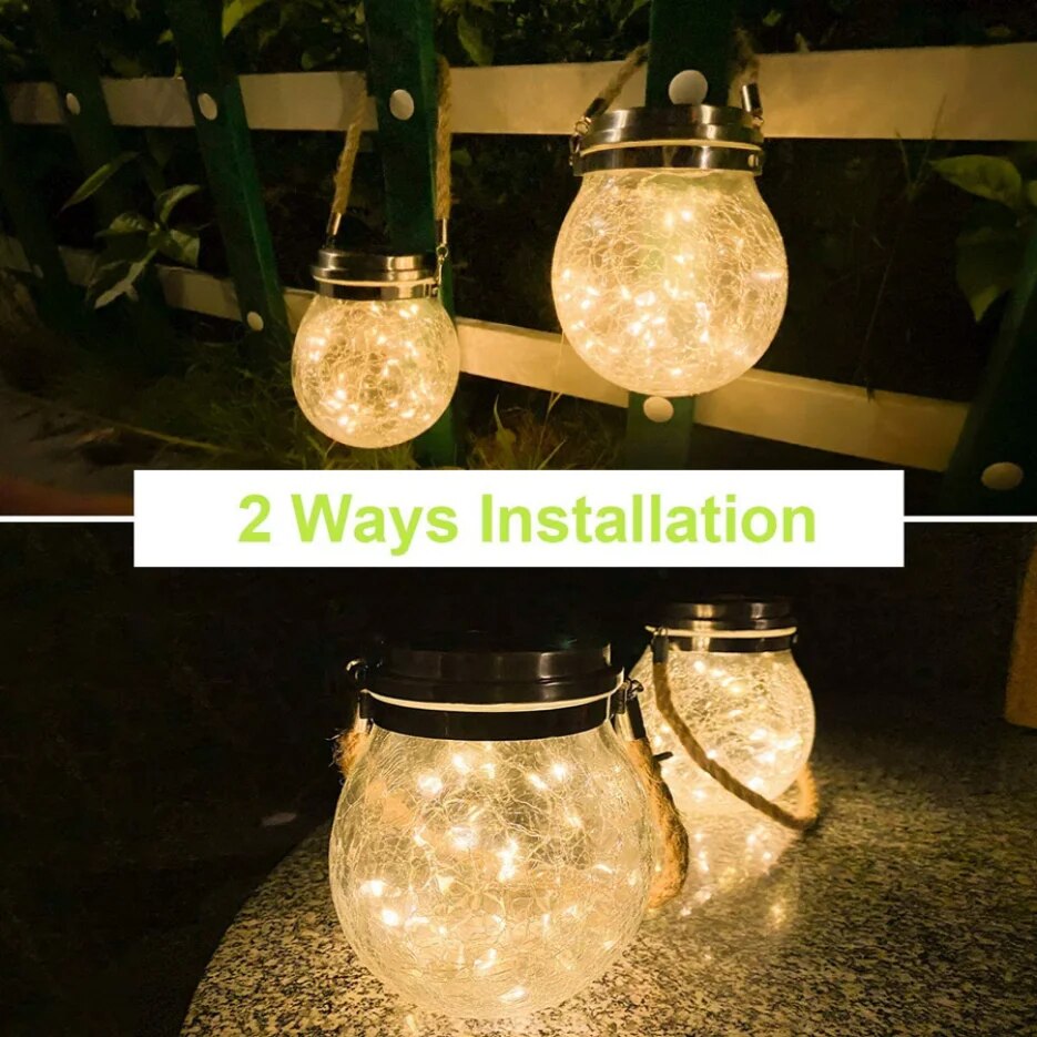 1pc Outdoor solar cracked glass wishing light landscape garden Cracked light waterproof nightlight villa atmosphere lighting