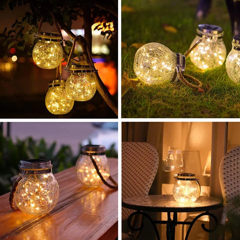 1pc Outdoor solar cracked glass wishing light landscape garden Cracked light waterproof nightlight villa atmosphere lighting