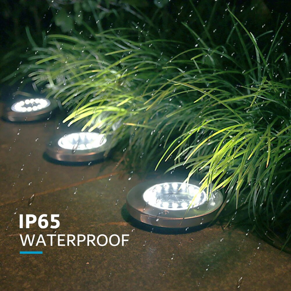 4PCS 20LED Solar Ground Lights - Outdoor Waterproof Solar Pathway Lights for Garden, Lawn, and Landscape Decoration