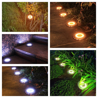 4PCS 20LED Solar Ground Lights - Outdoor Waterproof Solar Pathway Lights for Garden, Lawn, and Landscape Decoration