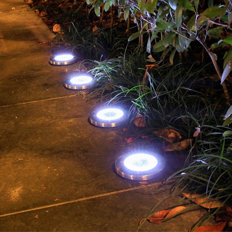 4PCS 20LED Solar Ground Lights - Outdoor Waterproof Solar Pathway Lights for Garden, Lawn, and Landscape Decoration