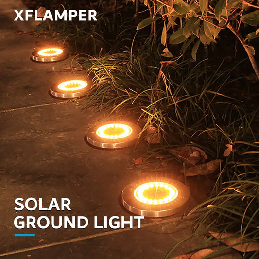 4PCS 20LED Solar Ground Lights - Outdoor Waterproof Solar Pathway Lights for Garden, Lawn, and Landscape Decoration