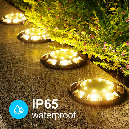 4PCS Solar Ground Lights 16LED - Outdoor IP65 Waterproof Solar Lights for Yard, Fence, Path, Patio, and Garden Decoration