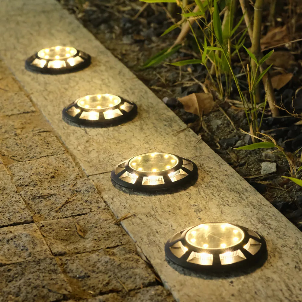 4PCS Solar Ground Lights 16LED - Outdoor IP65 Waterproof Solar Lights for Yard, Fence, Path, Patio, and Garden Decoration