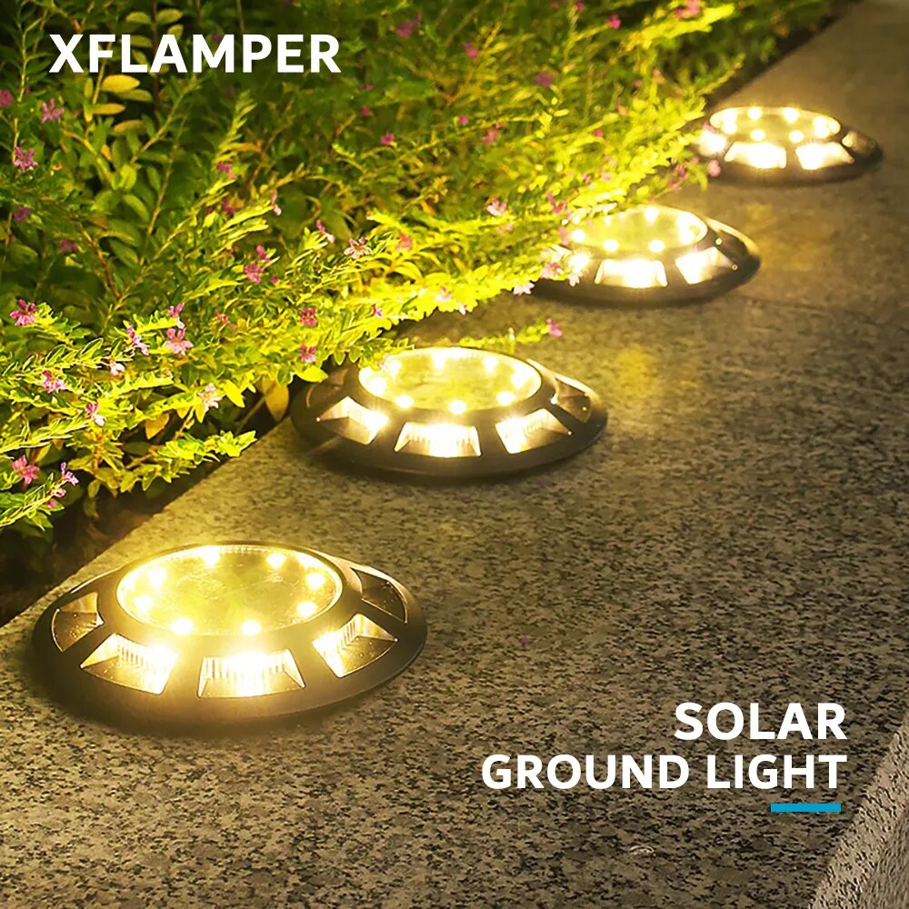 4PCS Solar Ground Lights 16LED - Outdoor IP65 Waterproof Solar Lights for Yard, Fence, Path, Patio, and Garden Decoration