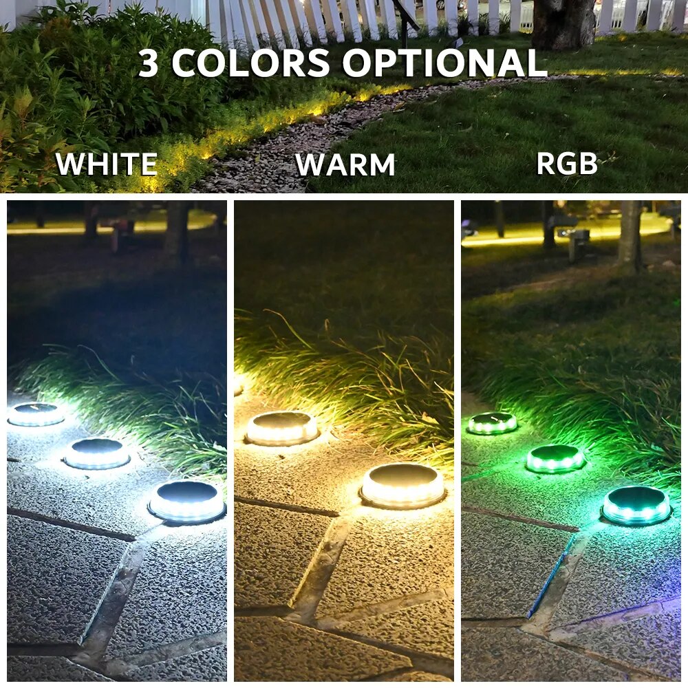 4PCS Super Bright LED Solar Pathway Light - Outdoor IP65 Waterproof 3.7V 1200mAh Ground Lamp for Garden Decoration