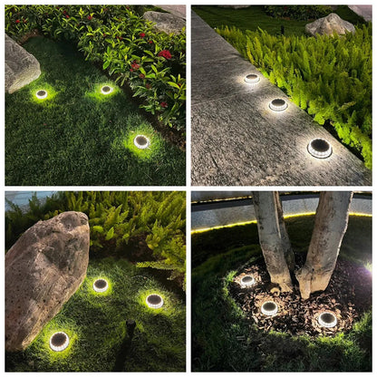 4PCS Super Bright LED Solar Pathway Light - Outdoor IP65 Waterproof 3.7V 1200mAh Ground Lamp for Garden Decoration