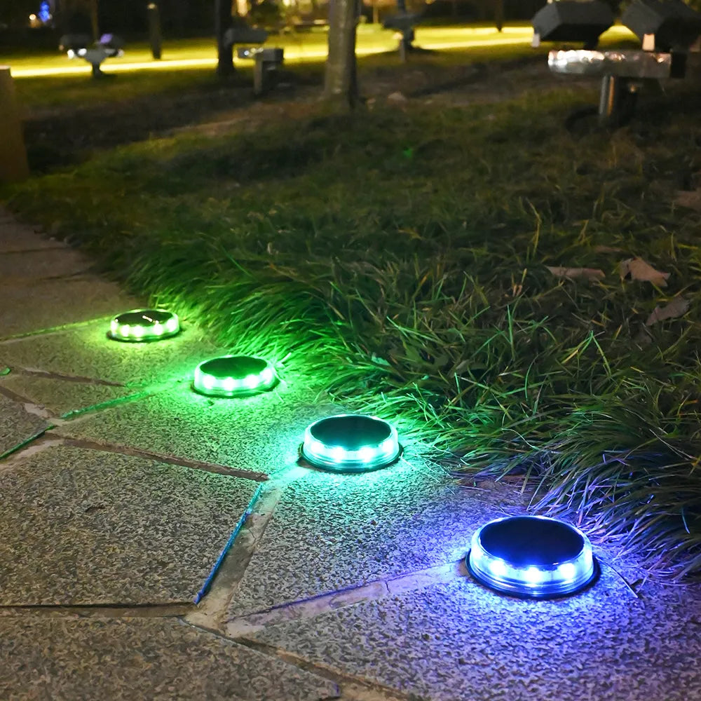 4PCS Super Bright LED Solar Pathway Light - Outdoor IP65 Waterproof 3.7V 1200mAh Ground Lamp for Garden Decoration