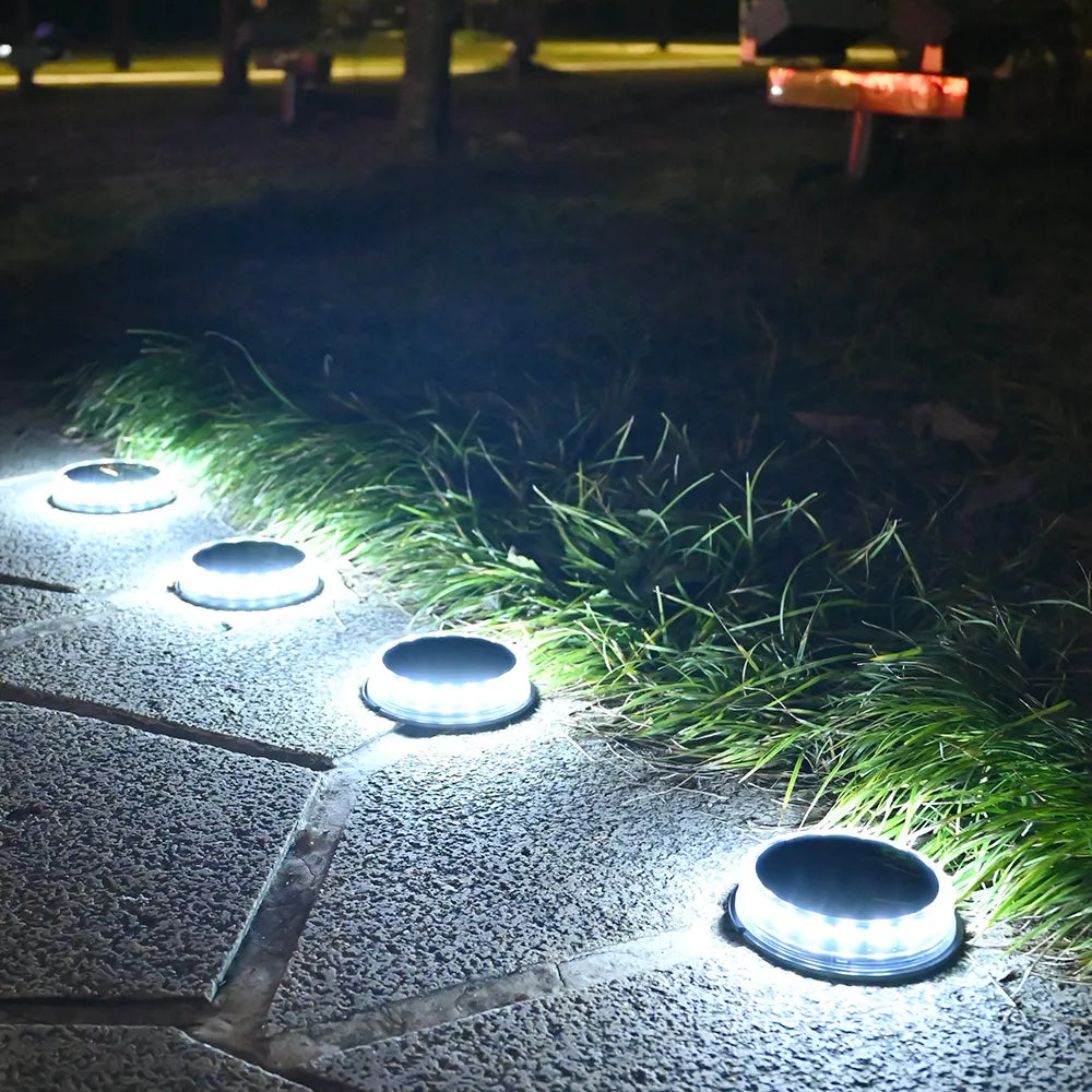 4PCS Super Bright LED Solar Pathway Light - Outdoor IP65 Waterproof 3.7V 1200mAh Ground Lamp for Garden Decoration