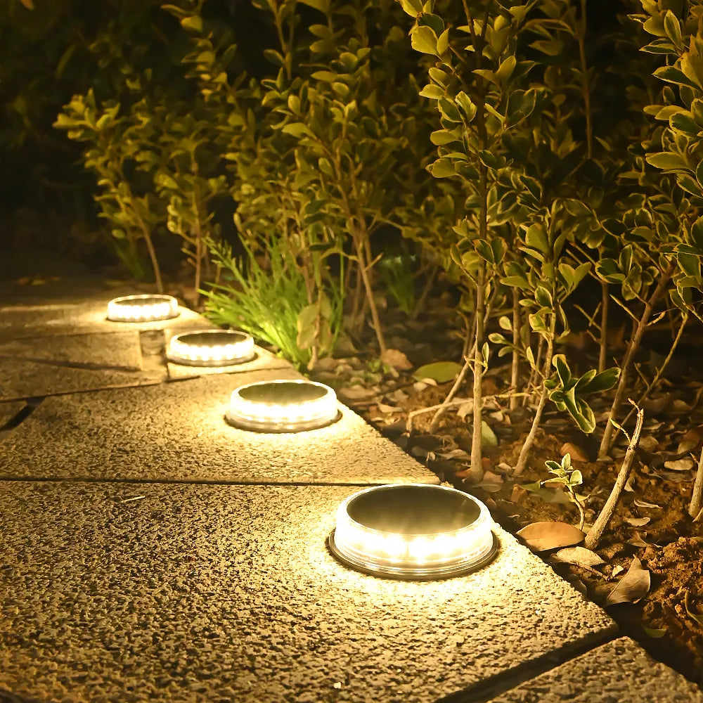4PCS Super Bright LED Solar Pathway Light - Outdoor IP65 Waterproof 3.7V 1200mAh Ground Lamp for Garden Decoration