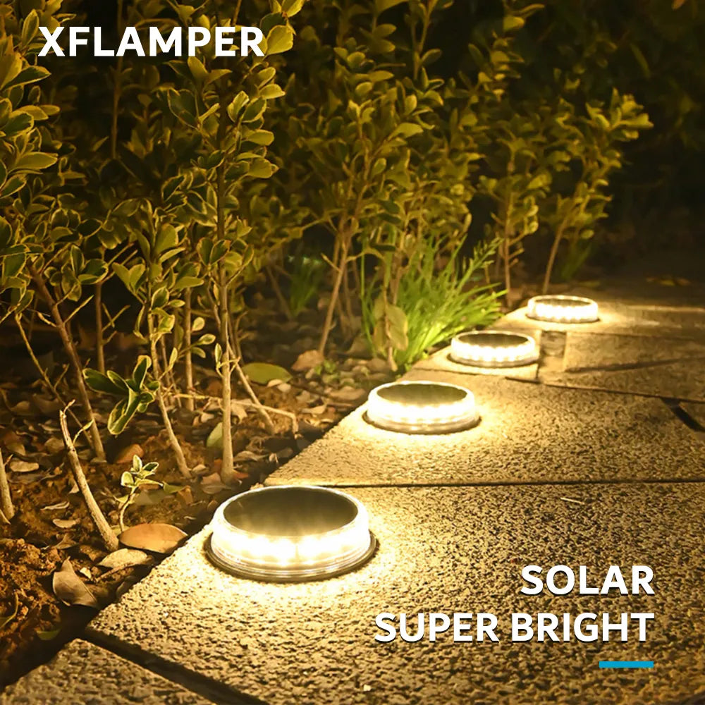 4PCS Super Bright LED Solar Pathway Light - Outdoor IP65 Waterproof 3.7V 1200mAh Ground Lamp for Garden Decoration