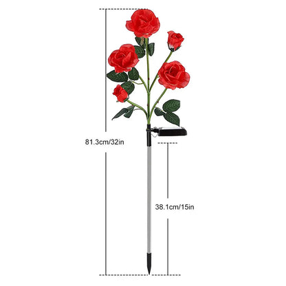 5 Heads Solar Rose Lights - Outdoor Decorative Garden Lamp