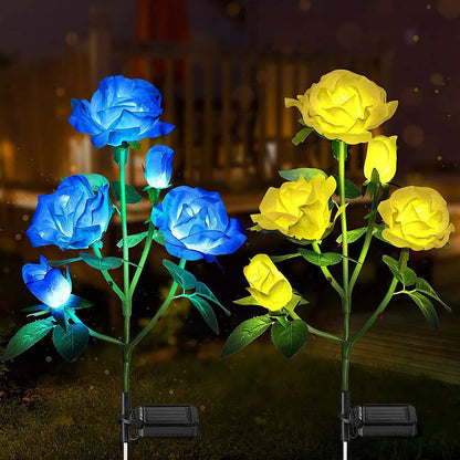 5 Heads Solar Rose Lights - Outdoor Decorative Garden Lamp