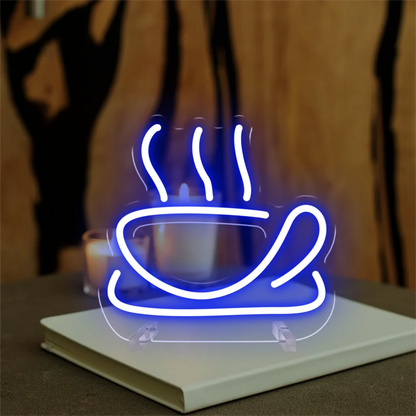 Coffee Neon Light - LED Neon Sign for Coffee Shop, Art Room Decor, and Party Table Lamp