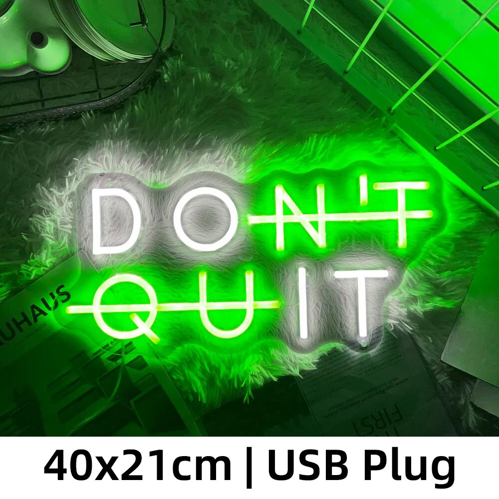 "Don't Quit, Do It" Neon LED Sign - Inspirational Quote Wall Art for Game Room, Bedroom, Gym, and Classroom