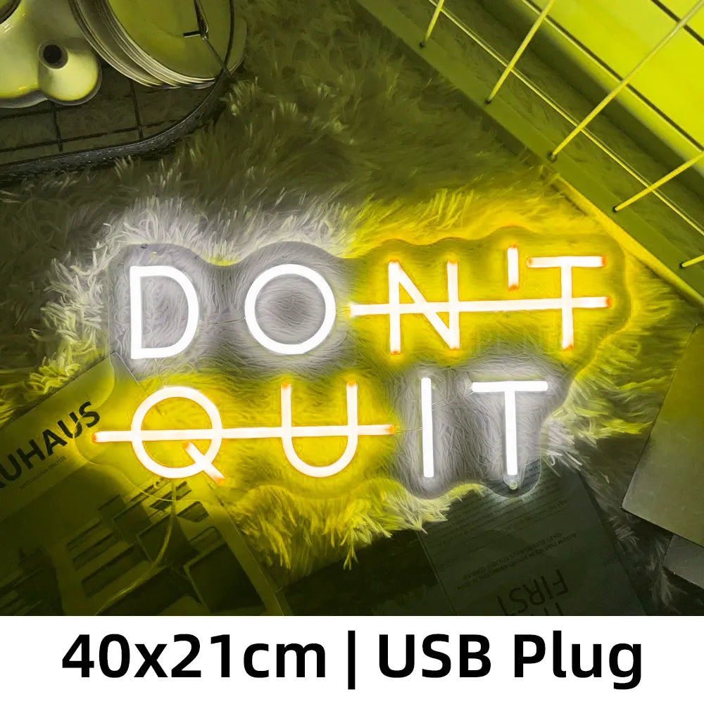 "Don't Quit, Do It" Neon LED Sign - Inspirational Quote Wall Art for Game Room, Bedroom, Gym, and Classroom