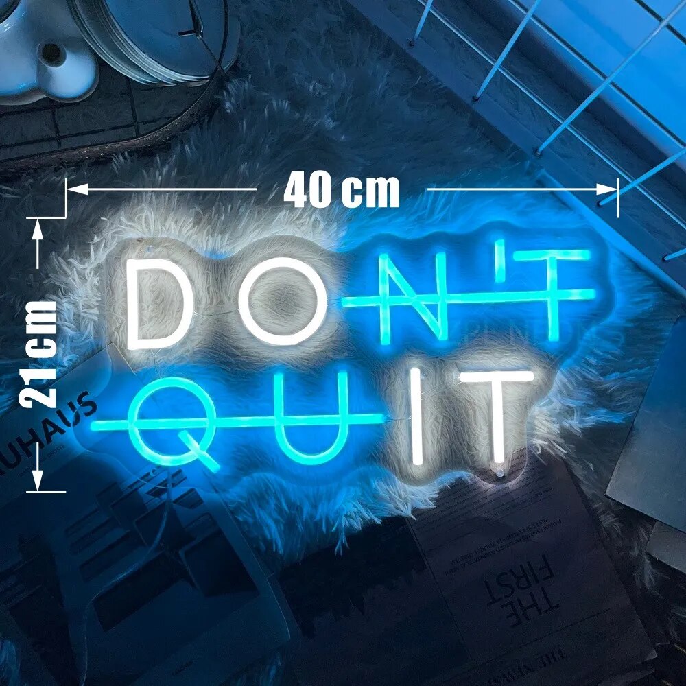 "Don't Quit, Do It" Neon LED Sign - Inspirational Quote Wall Art for Game Room, Bedroom, Gym, and Classroom