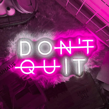 "Don't Quit, Do It" Neon LED Sign - Inspirational Quote Wall Art for Game Room, Bedroom, Gym, and Classroom