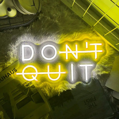 "Don't Quit, Do It" Neon LED Sign - Inspirational Quote Wall Art for Game Room, Bedroom, Gym, and Classroom