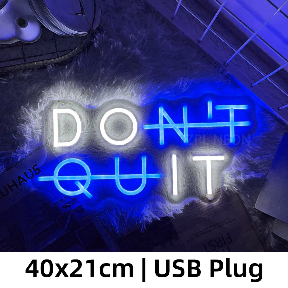 "Don't Quit, Do It" Neon LED Sign - Inspirational Quote Wall Art for Game Room, Bedroom, Gym, and Classroom