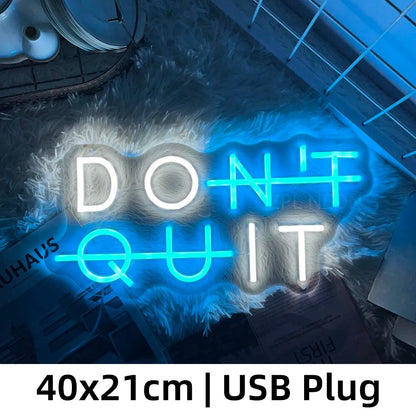 "Don't Quit, Do It" Neon LED Sign - Inspirational Quote Wall Art for Game Room, Bedroom, Gym, and Classroom