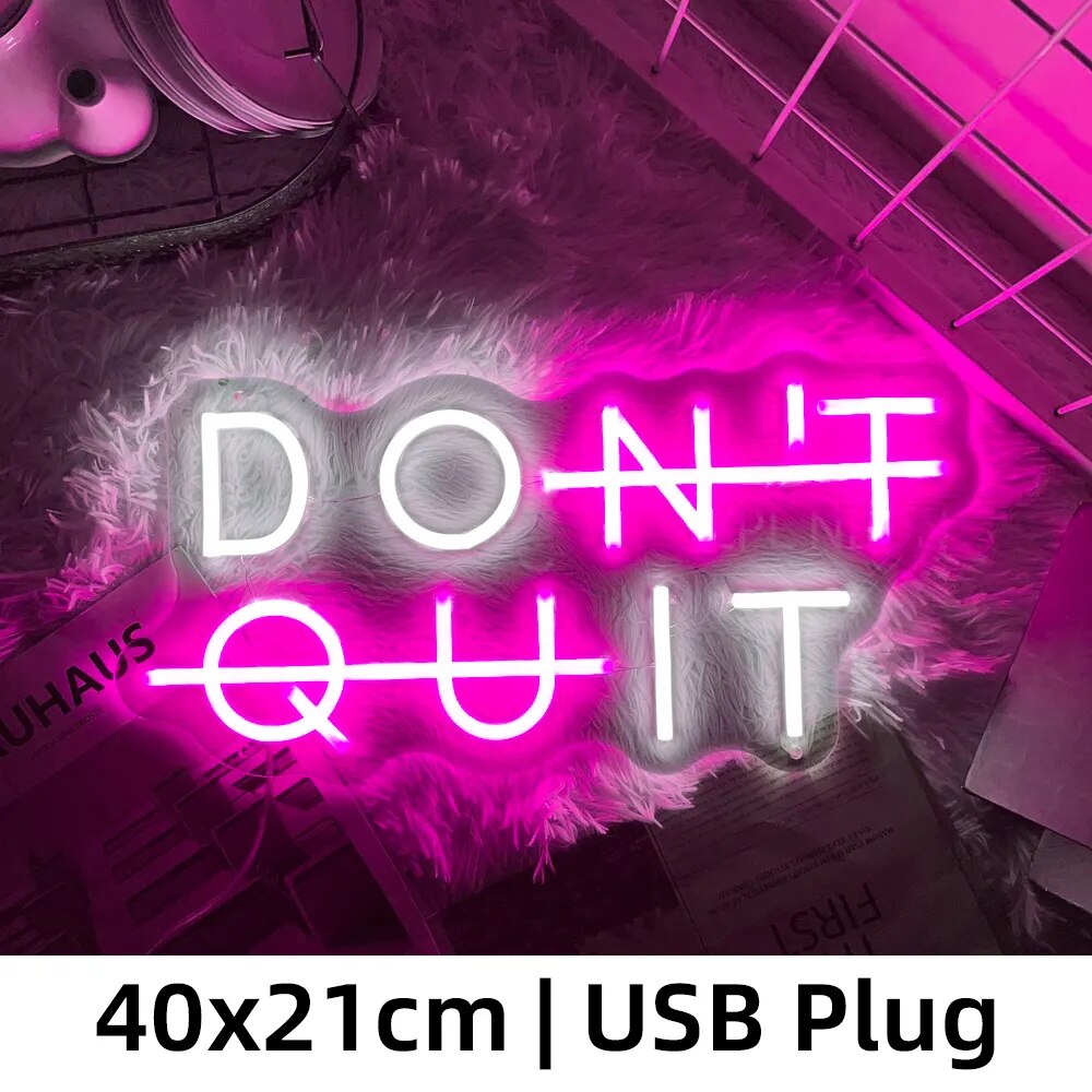 "Don't Quit, Do It" Neon LED Sign - Inspirational Quote Wall Art for Game Room, Bedroom, Gym, and Classroom