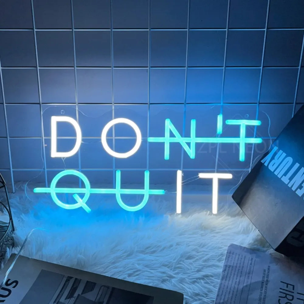 "Don't Quit, Do It" Neon LED Sign - Inspirational Quote Wall Art for Game Room, Bedroom, Gym, and Classroom