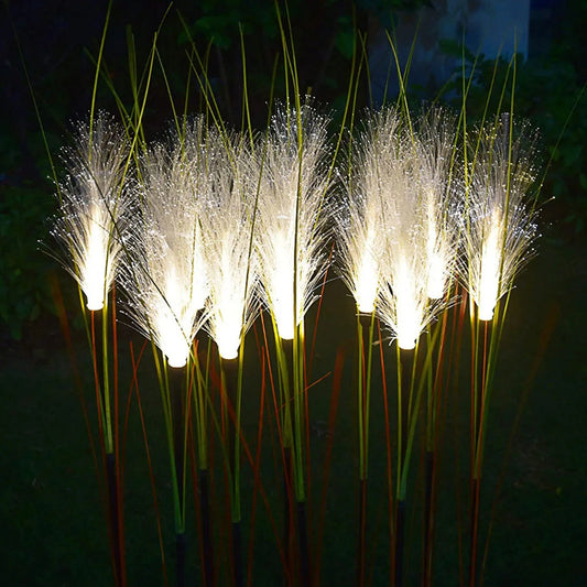 Garden Solar Reed Lights - Outdoor Fiber Light Waterproof Garden Lamp for Home Patio Decoration