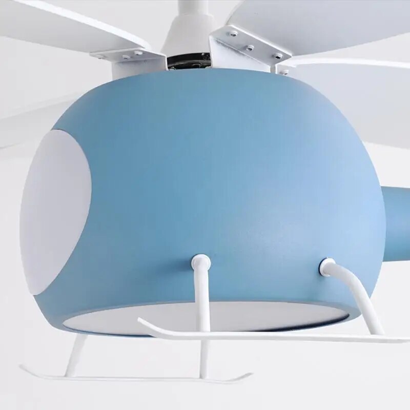 Helicopter Lamp Chandelier - LED Children's Bedroom Ceiling Fan Light