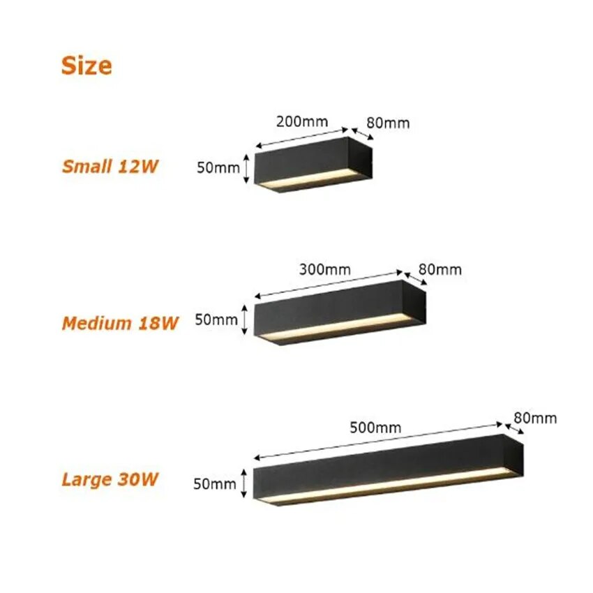 IP65 LED Waterproof Wall Lamps - Modern Indoor Outdoor Lighting for Courtyard, Porch, and Home