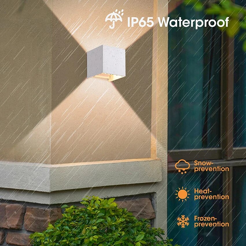 LED Wall Lamp IP65 Waterproof Indoor & Outdoor Aluminum Wall Light Surface Mounted Cube LED Garden Porch Wall Sconce NR-155