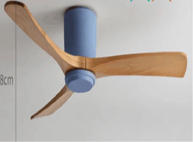 Low Floor Ceiling Fans 36 42 48 56 Inches Remote Control Fans Lamp Design Ceiling Fan With Light Wood+White DC Motor Led Fans